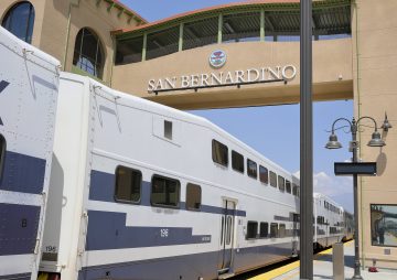 Metrolink Train at Santa Fe station, San Bernardino County, California