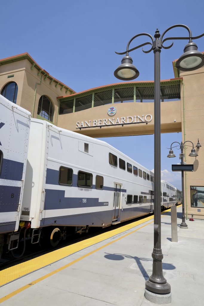 Metrolink Train at Santa Fe station, San Bernardino County, California